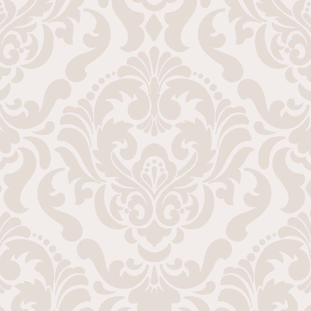 Peach and white damask pattern wallpaper