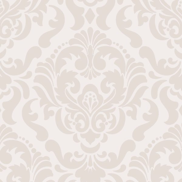 Peach and white damask pattern wallpaper