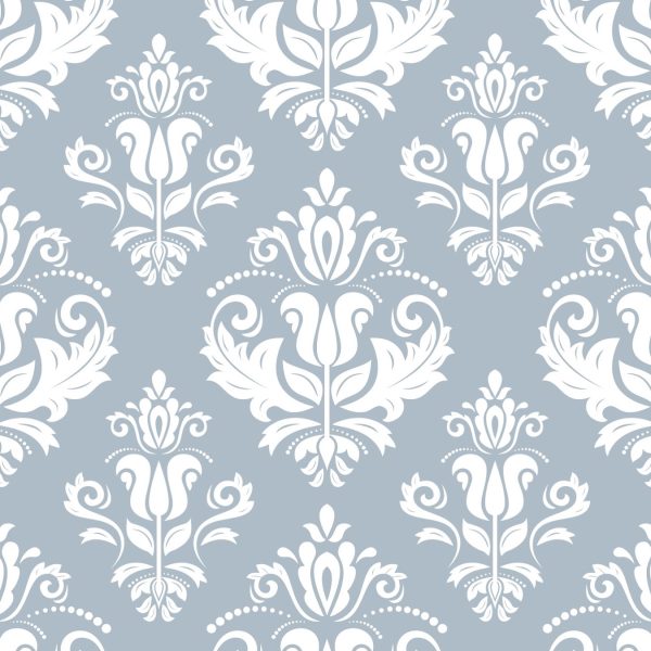 blue royal damask pattern wallpaper
