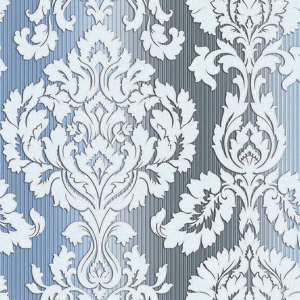 Blue and white classic damask pattern wallpaper and wall murals shop in South Africa. Wallpaper and wall mural online store with a huge range for sale.