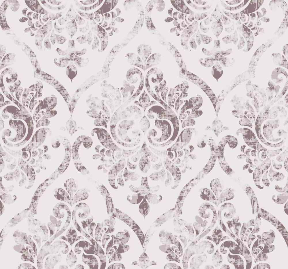 Reddish classic damask pattern wallpape