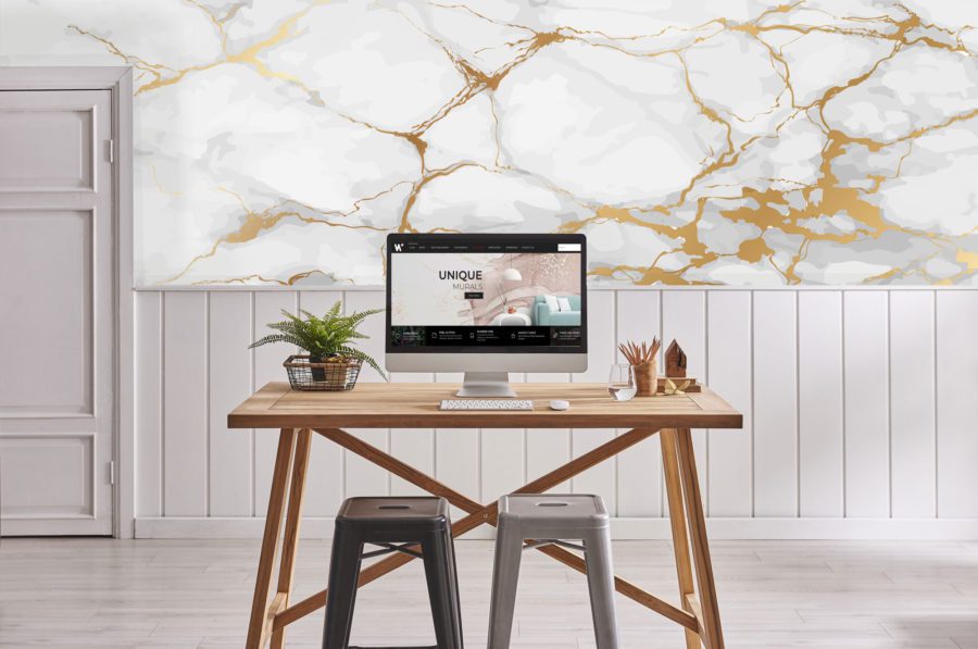 Gold marble wallpaper and wall murals for sale in South Africa. Wallpaper and wall mural online store with a huge range for sale.