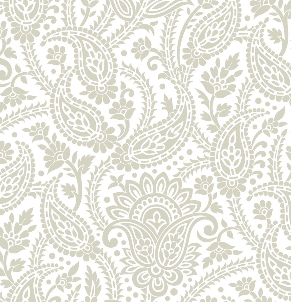 Creme paisley pattern wallpaper