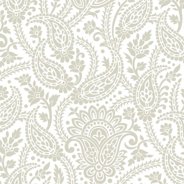 Creme paisley pattern wallpaper
