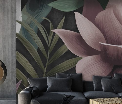Artistic leaf and plant shapes of various pastel colours wallpaper and wall murals shop in South Africa. Wallpaper and wall mural online store with a huge range for sale.