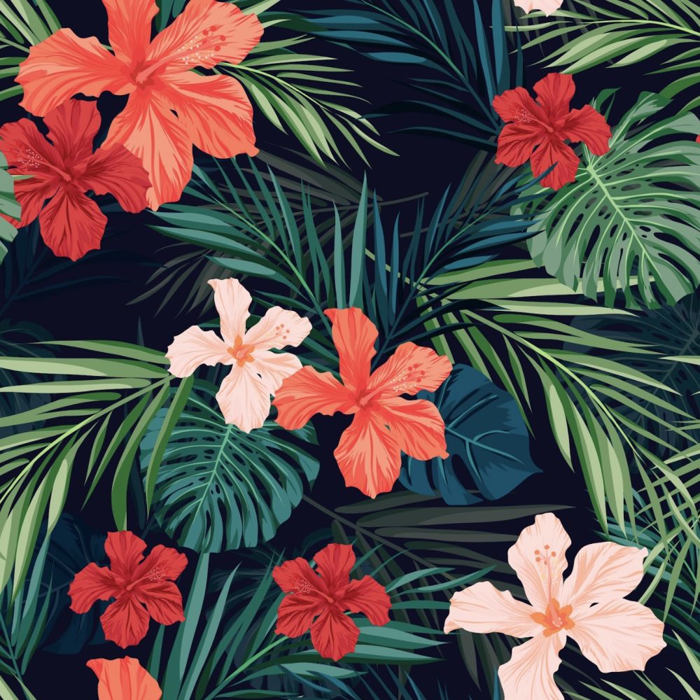 Hibiscus dark wallpaper and wall murals shop in South Africa. Wallpaper and wall mural online store with a huge range for sale.