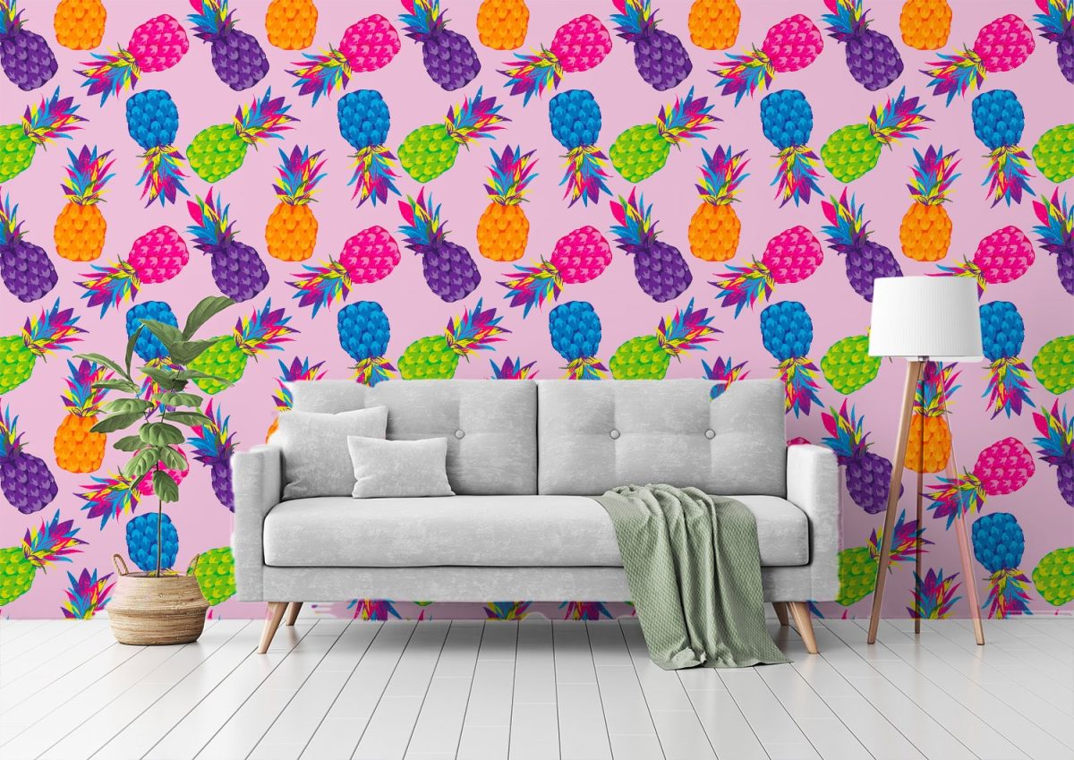 Pink Pineapple wallpaper wall mural South Africa