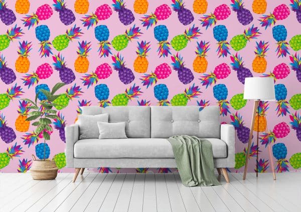 Pink Pineapple wallpaper wall mural South Africa