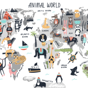Mural Kids Animal Map