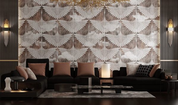 Statement Collection white iconic eagle pattern wallpaper and wall murals shop in South Africa. Wallpaper and wall mural online store with a huge range for sale.