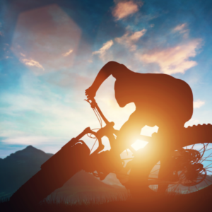 Mountain biker at sunrise wallpaper and wall murals shop in South Africa. Wallpaper and wall mural online store with a huge range for sale.
