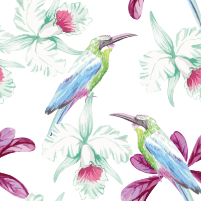 Fishing bird and purple flowers wallpaper and wall murals shop in South Africa. Wallpaper and wall mural online store with a huge range for sale.