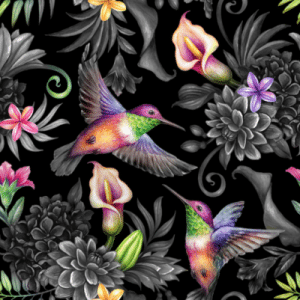 Bright hummingbirds and dark plants  wallpaper and wall murals shop in South Africa. Wallpaper and wall mural online store with a huge range for sale.