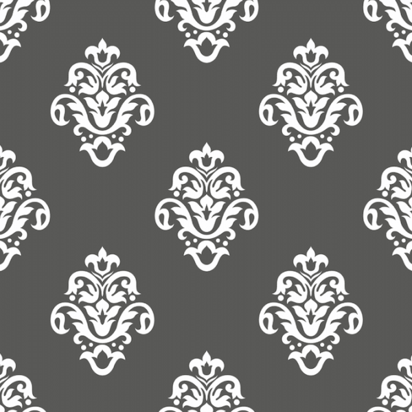 White damask pattern on dark background wallpaper and wall murals shop in South Africa. Wallpaper and wall mural online store with a huge range for sale.