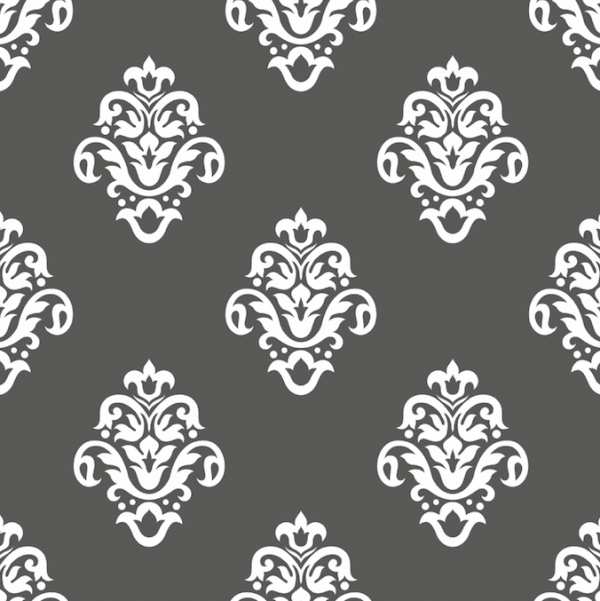 White damask pattern on dark background wallpaper and wall murals shop in South Africa. Wallpaper and wall mural online store with a huge range for sale.