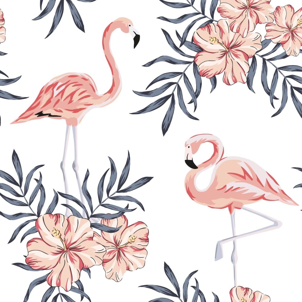 Flamingo white wallpaper and wall murals shop in South Africa. Wallpaper and wall mural online store with a huge range for sale.