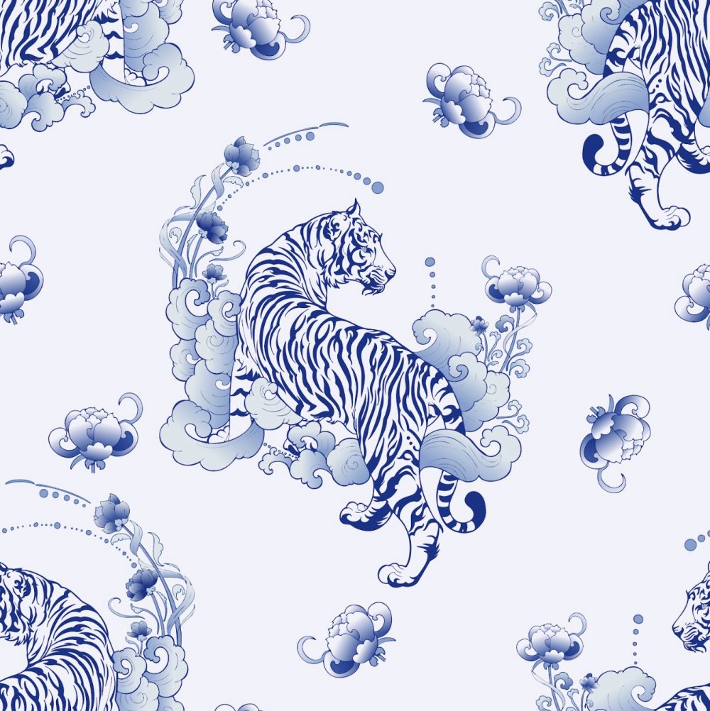 Blue tiger wallpaper and wall murals shop in South Africa. Wallpaper and wall mural online store with a huge range for sale.