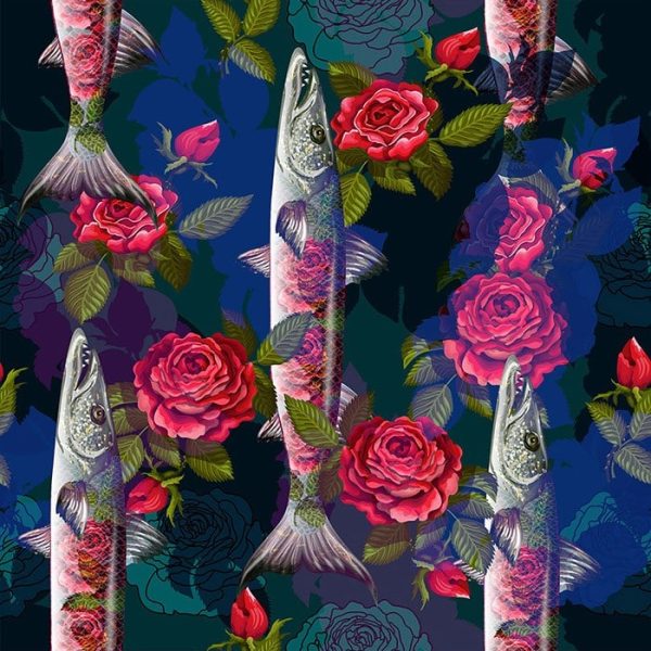 Fishy Roses Wallpaper
