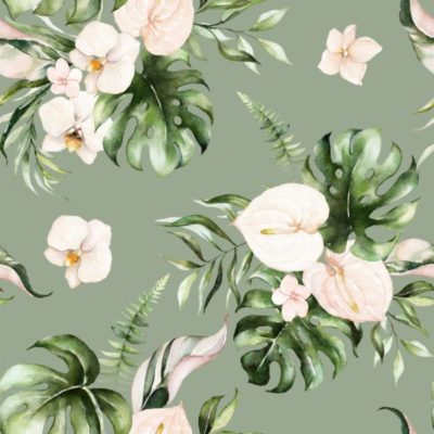 White Anthurium bouquet on green background wallpaper and wall murals shop in South Africa. Wallpaper and wall mural online store with a huge range for sale. 