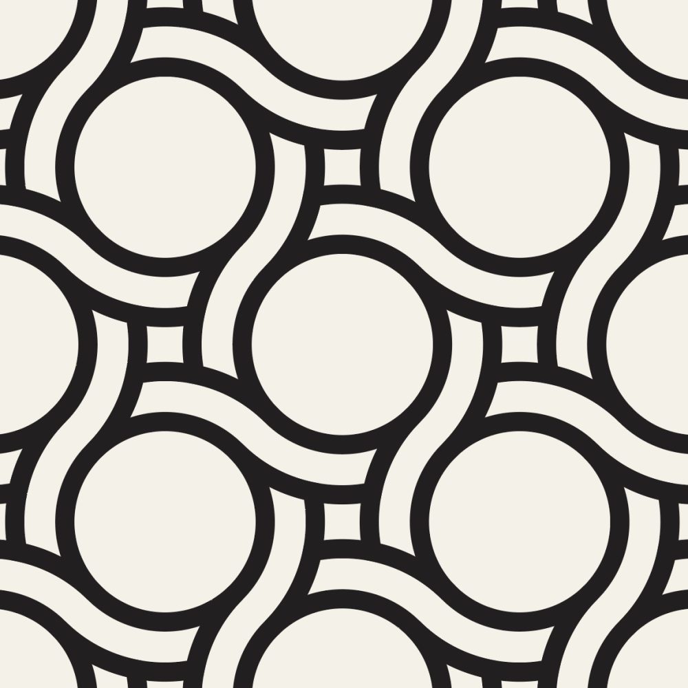 circular retro patterned wallpaper