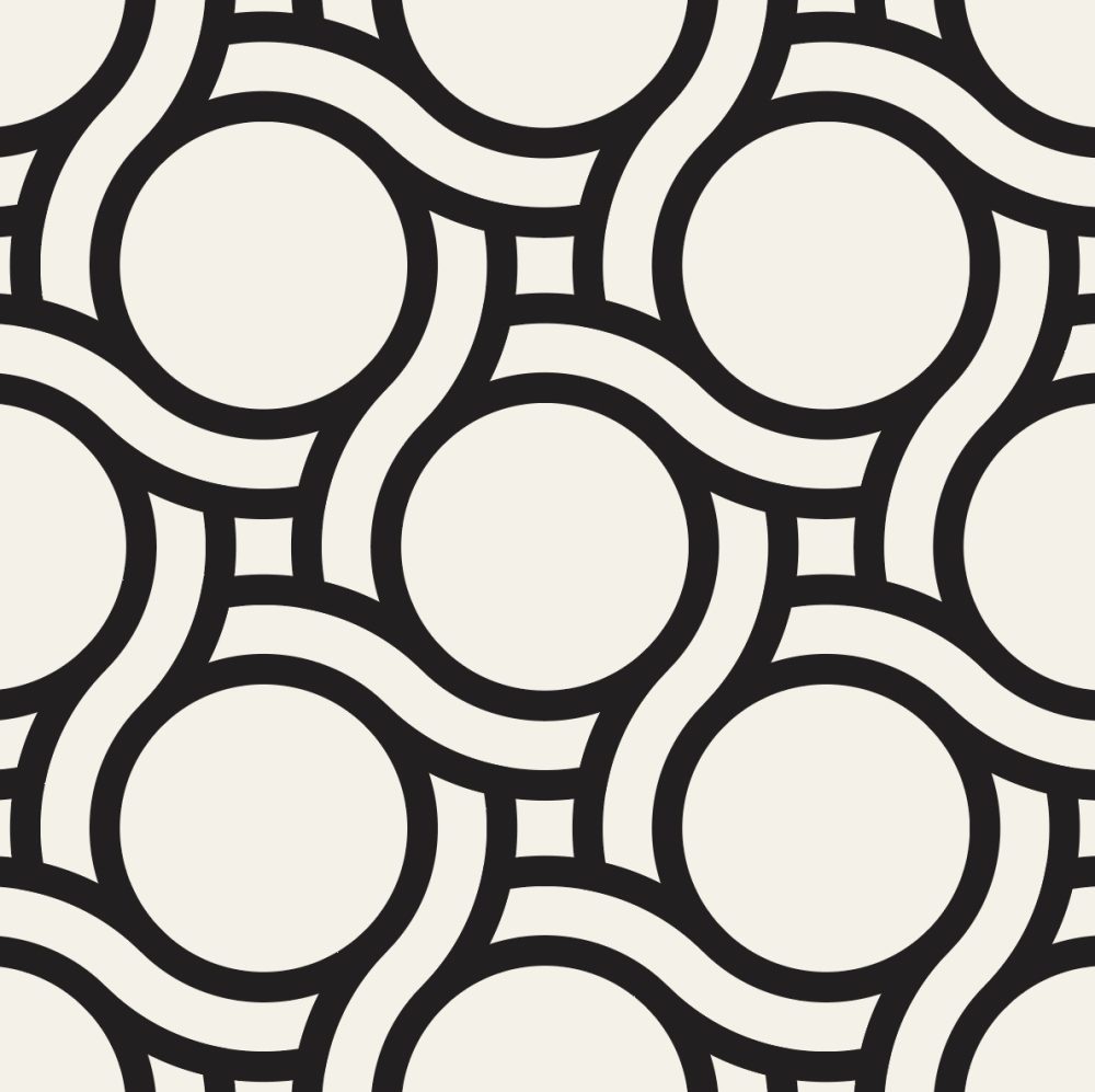 circular retro patterned wallpaper