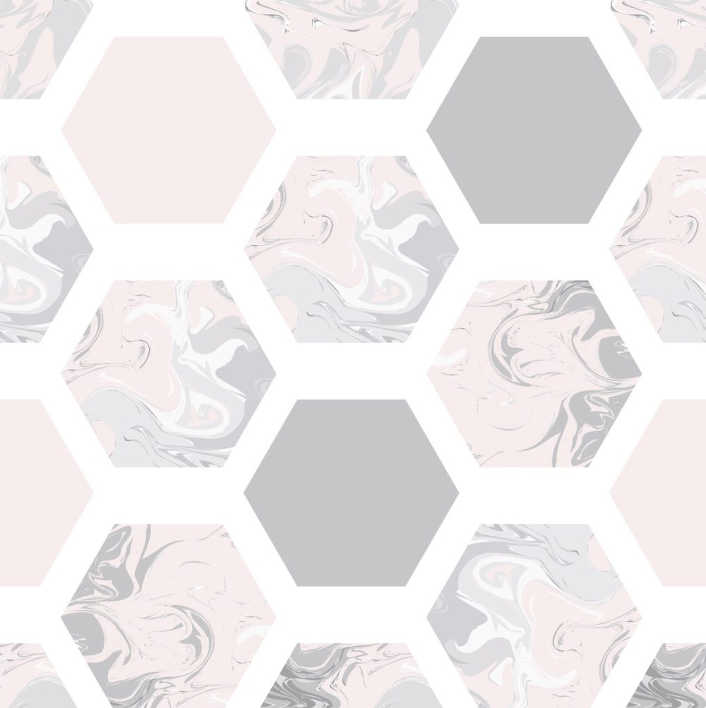 pink and grey hexagon pattern