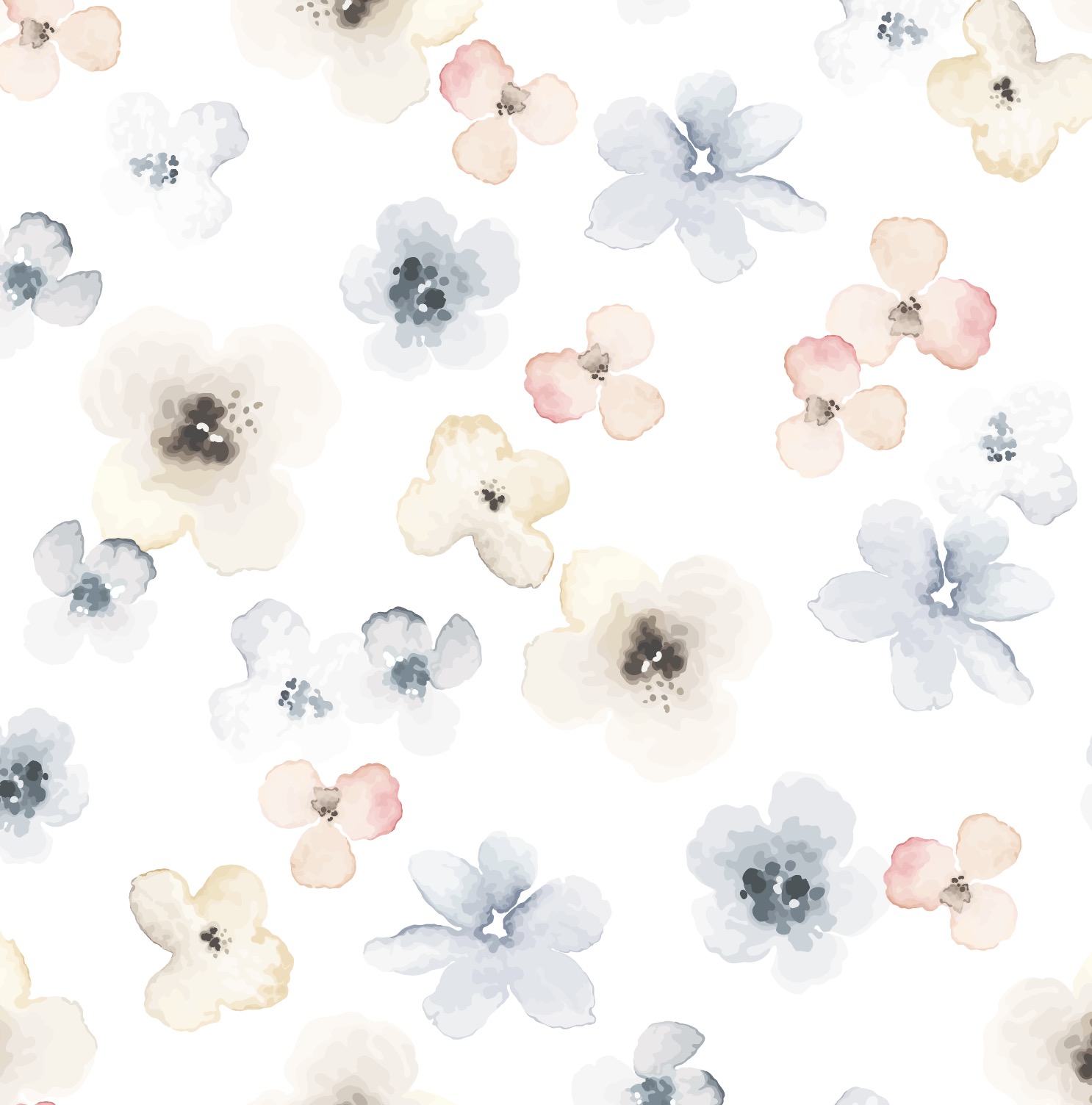 Watercolour poppy flowers wallpaper