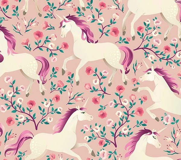 Unicorn Rose in Pink Wallpaper