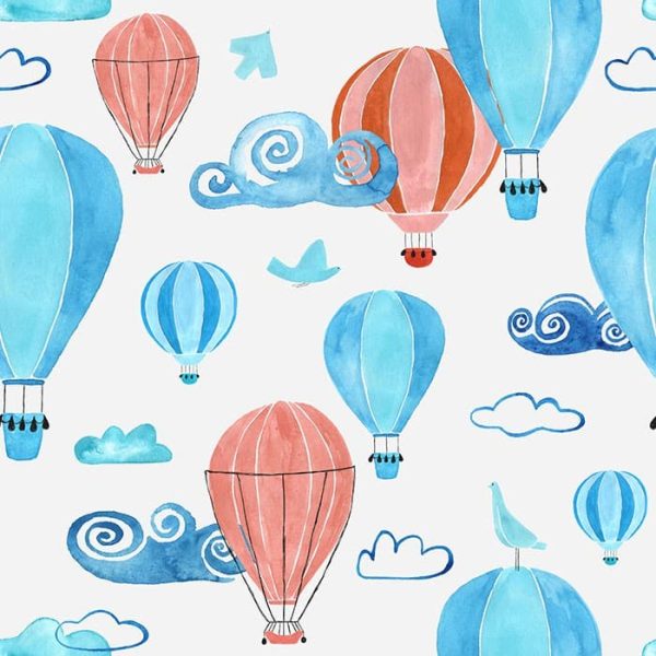Watercolour Hot Air Balloons Wallpaper