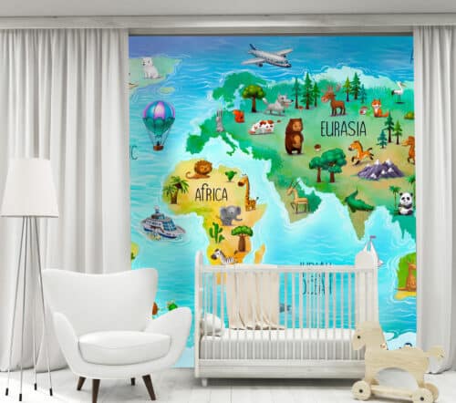 Kids map Wallpaper wall mural for sale South Africa