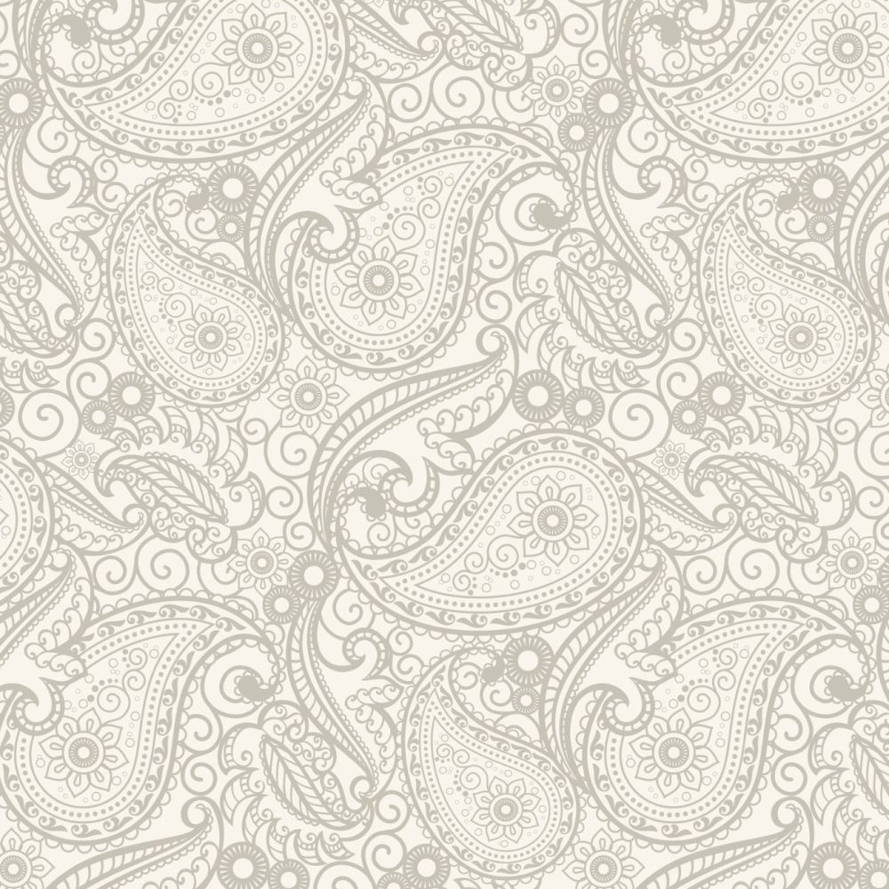 Subtle paisley wallpaper print in creams