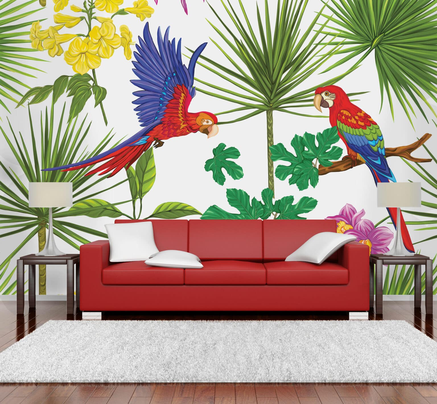 Mural Parrot Parade | Wallpaper Online