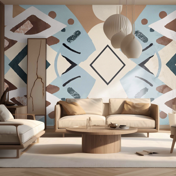Wallpaper and wall murals South Africa, boho neutral geometric.