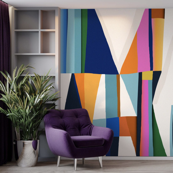 Wallpaper and wall murals South Africa, Radiant Coral Geometric.