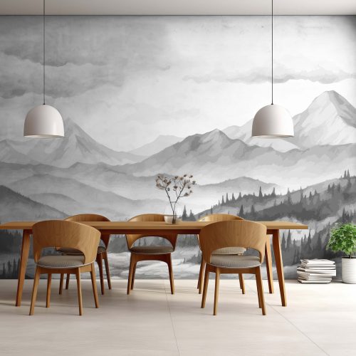 Charcoal mountains wallpaper wall mural South Africa