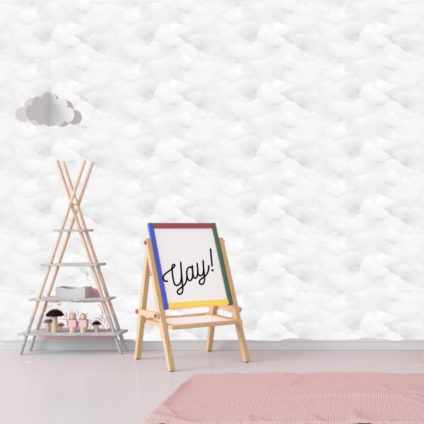 Peel & Stick wallpaper of Soft White Clouds. Perfect for a boys wallpaper or girls wallpaper. South Africa