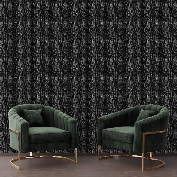 Black crocodile leather wallpaper from Wallpaper Online South Africa.