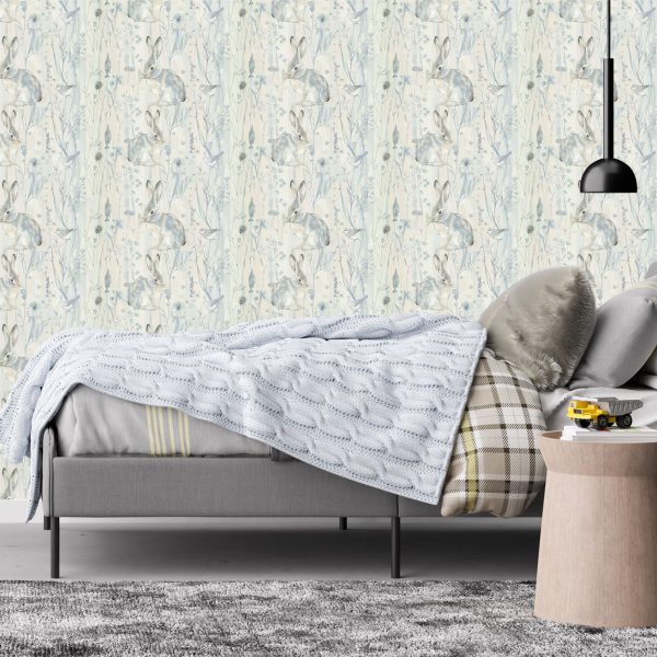 Cottontails & Thistles Wallpaper