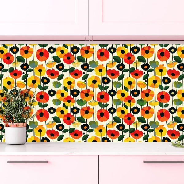 Retro Pop Flowers Wallpaper