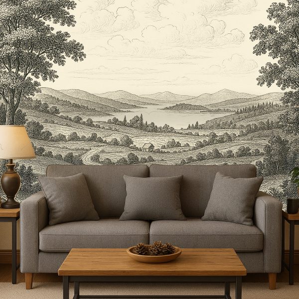 A timeless countryside mural that brings the charm of rural landscapes into your home — effortlessly elegant, endlessly calming.