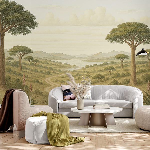 mmerse your home in the quiet majesty of Africa’s wilderness with this coloured baobab and aloe mural — a serene statement piece that celebrates the natural beauty of the savanna.
