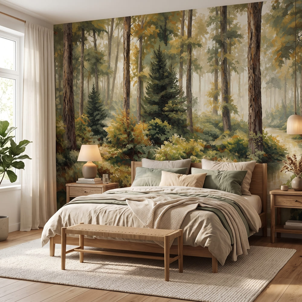 Windmere Forest Mural 2 Wallpaper and Wall Murals South Africa Windmere Forest - South-African-made peel and stick wallpaper for bedroom and hallway walls