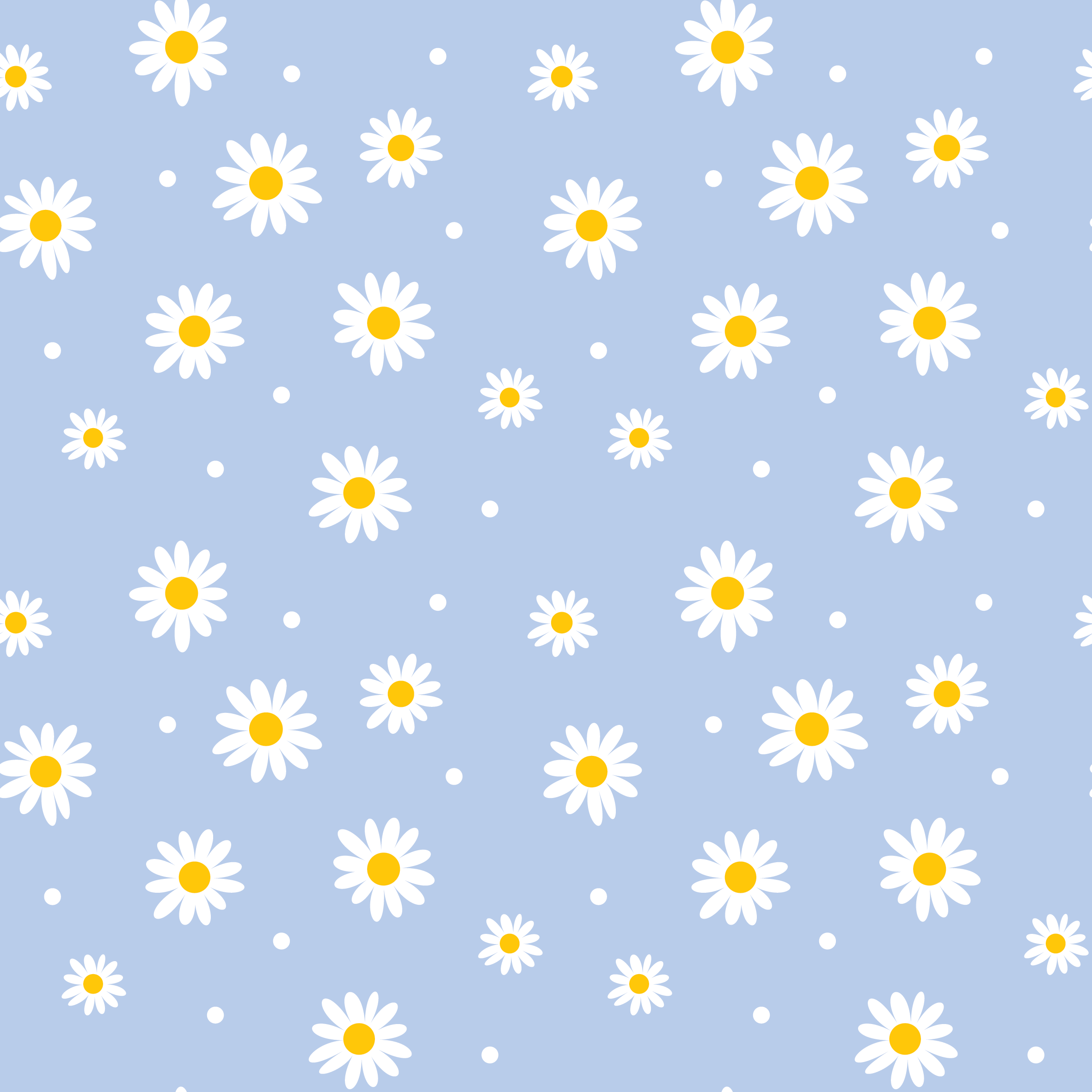 Pop Of Daisy Wallpaper 5 Wallpaper and Wall Murals South Africa A zoomed-in cheerful pastel wallpaper with white daisies scattered across a soft blue background, perfect for creating a bright and playful atmosphere.