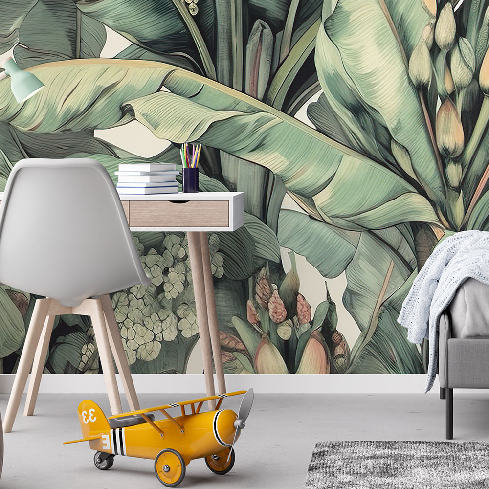 White Lotus Banana Mural 2 Wallpaper and Wall Murals South Africa White Lotus Banana Mural - Image 2