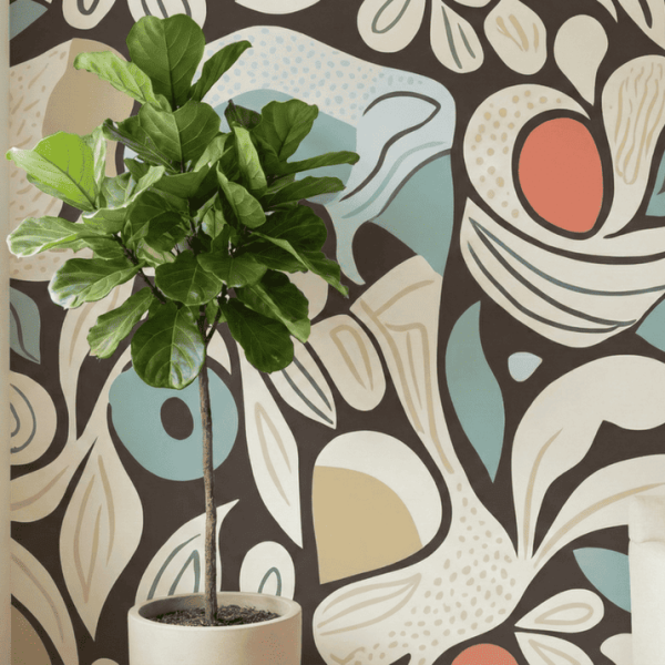 Organic Retro Flora Mural