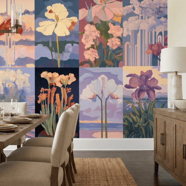 Vintage Botanical Gallery Mural