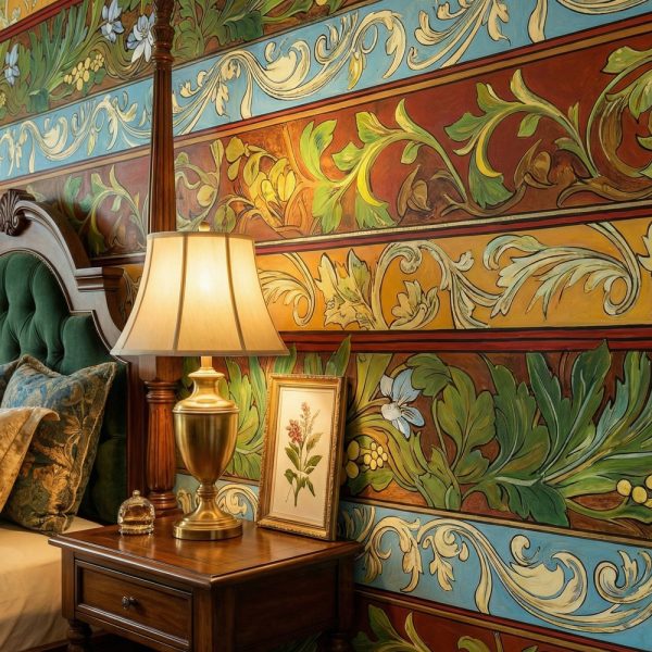 Heritage Scroll & Floral Wallpaper