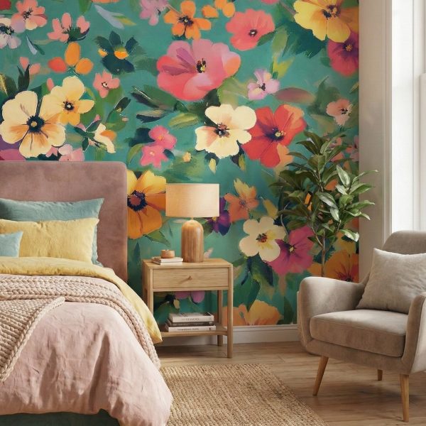 Teal Garden Mural