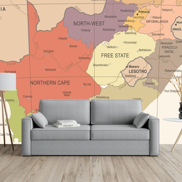 Antique South African Map Mural