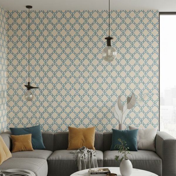 Chambray Chain Link Wallpaper